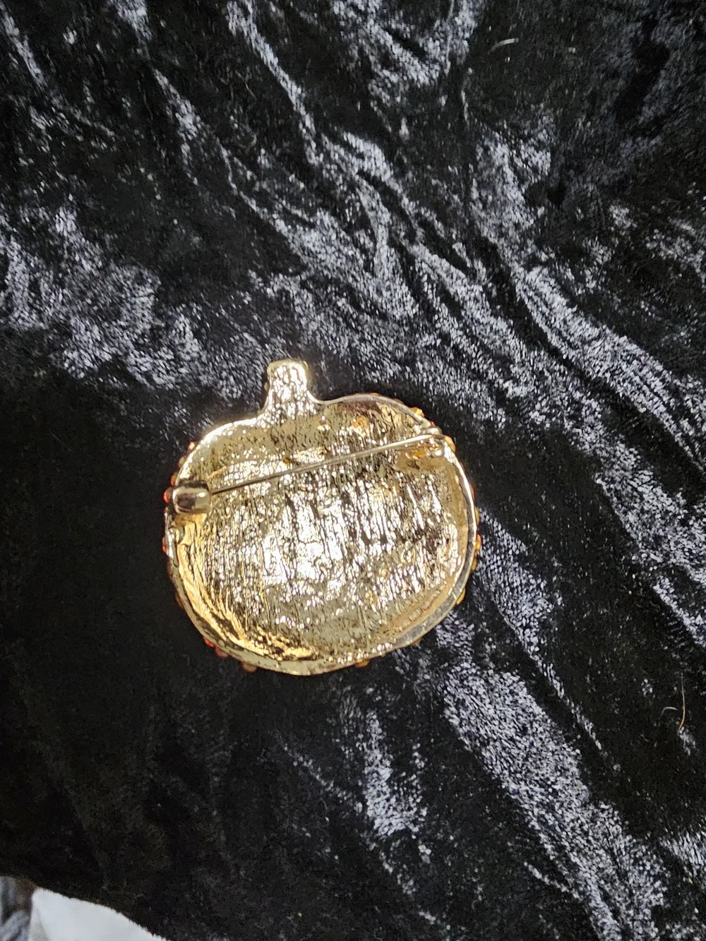 Orange Crystal Pumpkin Brooch